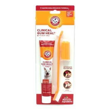 Imagem de Kit Arm&Hammer Pasta de dentes sabor frango escova e dedeira