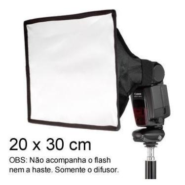 Imagem de Mini Softbox Difusor P/ Flash Speedlight Fotográfico Retangular 20x30c