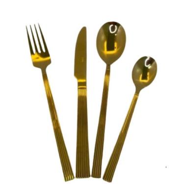 Imagem de Faqueiro Inox Dourado Athenas - Mk Home