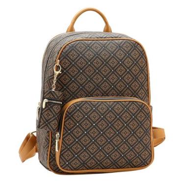 Imagem de Mochila Feminina Chenson Monograma Premium Executiva Cor:Cafe, Cafe