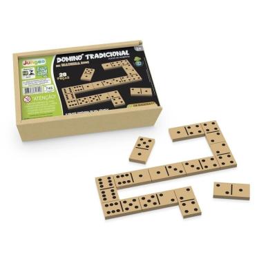 Imagem de Jogo de Dominó Tradicional em MDF com Estojo 28 Peças Bivolt Yeet