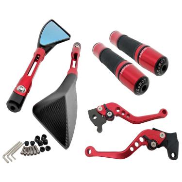 Imagem de Kit Retrovisor Manete Punho Esportivo Factor 125 2009 A 2016 Com freio á Disco