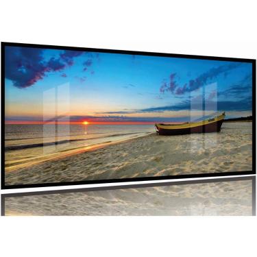 Imagem de Quadro Decorativo Praia Mar Areia Mosaico 130x60 Moldura Preta 2x2