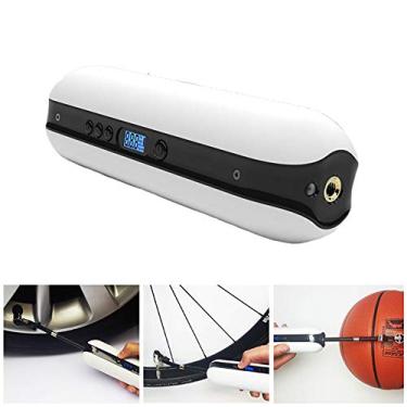 Imagem de Bomba de pneu inteligente sem fio 150PSI Compressor de ar recarregável Inflador de ar digital para carro de bicicleta basquete, inflador elétrico, branco