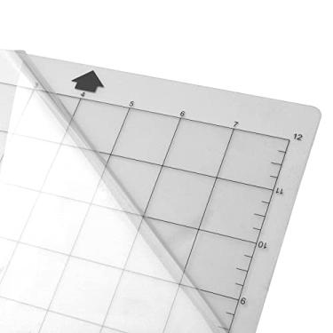 Imagem de Mingzhe Tapete de corte de substituição adesivo transparente tapete Cricut com grade de medição 8 por 12 polegadas para máquina de plotadora Silhouette Cameo Cricut Explore 3 PCS