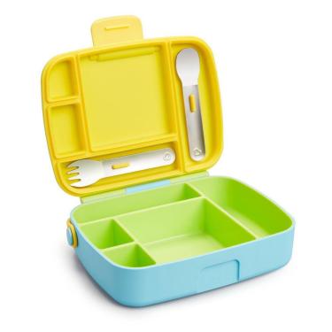 Imagem de Lancheira Bento Box Talheres Inox Amarelo/Verde/Azul
