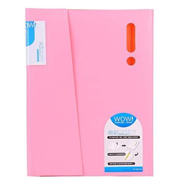 Imagem de Expandindo pastas de arquivos, A3/A4 Test Paper Clip Documents Folders Plastic File Folder for School Office Home (rosa)
