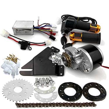 Imagem de Kit de conversão elétrica 24V250W para transmissão de corrente esquerda de bicicleta comum personalizado para desviador de bicicleta elétrico (kit de torção de 36 V)