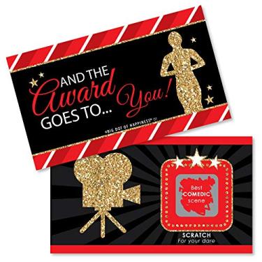 Imagem de Big Dot of Happiness Red Carpet Hollywood - Movie Night Party Game Award Scratch Off Cards - 22 Count