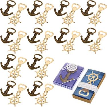 Imagem de 24 peças abridores de garrafas náuticos âncora abridor de garrafas antigo abridor de garrafas de cerveja tema náutico decoração tema praia presentes para homens casamento náutico chá de bebê decorações lembranças de festa para convidados