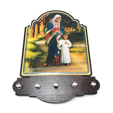 Imagem de Porta Chaves de Parede Madeira Resinada Maria Passa na Frente