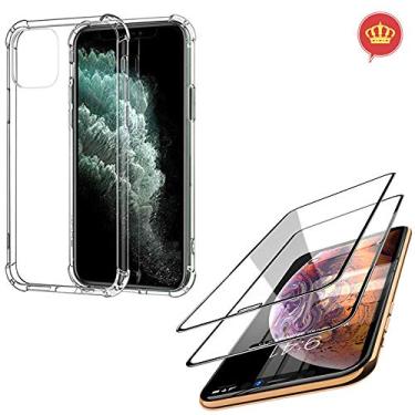 Imagem de Capa Flexível Anti Impacto iPhone 11 Pro Max + Kit 2x Películas Blindadas 5D Nano Flexível