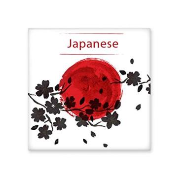 Imagem de Azulejo de cerâmica brilhante com pintura em pincel Sakura Japan Branch