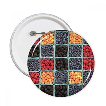 Imagem de Imagem Fresh Berry Fruit Fotografia natural Pinos redondos Emblema Decoração de roupas 5 peças Presente