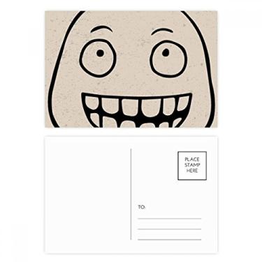 Imagem de Conjunto de cartão postal Silly Smile Black Happy Pattern Cartão de felicitações de aniversário