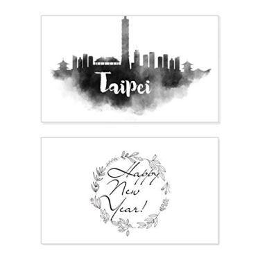 Imagem de Taipei Taiwan China Landmark Ink City New Year Festival Greeting Card Bless Message Gift