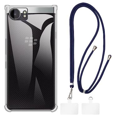 Imagem de Shantime Capa BlackBerry Keyone DTEK 70 + cordões universais para celular, pescoço/alça macia de silicone TPU capa protetora para BlackBerry Mercury (11,4 cm)