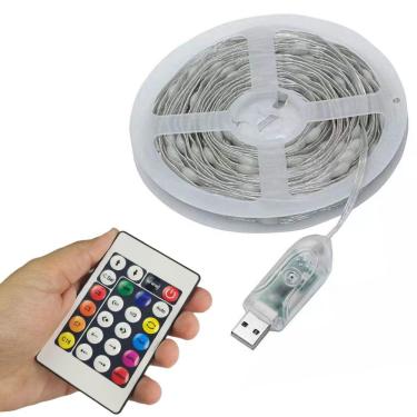 Imagem de Fita Led Aplicativo App Controle 5 Metros Celular Smartphone Cores RGB Ajustavel Natal Gesso Sanca