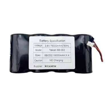Imagem de PULADU 4/SB-D02 para instrumento de medição de fluido D 3,6 V bateria de lítio Takcell SB-D02 LS33600 ER34615