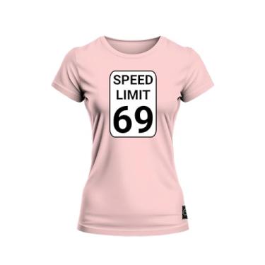 Imagem de Baby Look T-Shirt Algodão Premium Estampada Speed Limited Rosa GG