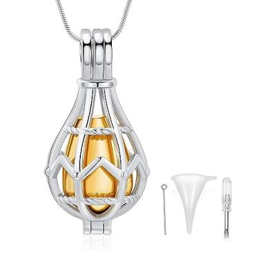Imagem de Lembrança a céu aberto urna em forma de lágrima medalhão cinzas colar memorial joias de cremação joias funerárias suporte de cinzas, Borracha Aço inoxidável, aço inoxidável