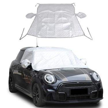 Imagem de Capa de neve de para-brisa adequada para BMW Mini Cooper F55 F56 F57 2014-2023, capa de para-brisa frontal para gelo e neve, capa de para-brisa extra grossa automotiva protege o para-brisa da chuva,