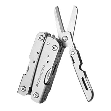 Imagem de ROXON Mini multiferramenta M2 14 em 1, pequena, leve, com tesoura dobrável, mini tempestade com conjunto de 9 peças + suporte multiferramentas
