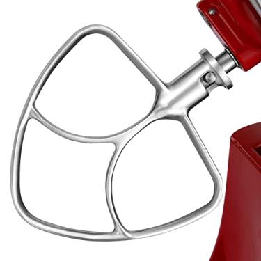 Imagem de Gdrtwwh Acessório de batedor plano de aço inoxidável para batedeira KitchenAid de 4,5 a 5 litros, pode ser lavado na lava-louças