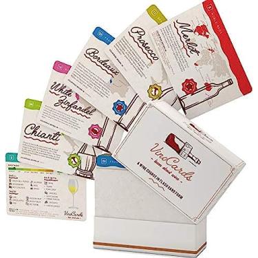 Imagem de Vino Cards: Jogo de degustação de vinhos completo para iniciantes guia de curso de vinho com cartões didáticos para aprender sobre emparelhamentos de vinho e anfitrião de uma incrível festa de degustação de vinhos, para vinho ou artigos de festa de vinho