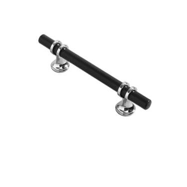 Imagem de Maçaneta de porta de liga de alumínio, preta, dourada, armário de cozinha, gaveta, maçaneta sólida, hardware moderno, preto prateado, 96mm