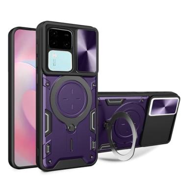 Imagem de Elubugod Capa compatível com Vivo V30 Pro 5G, com capa de lente de câmera deslizante compatível com Vivo V30 5G V2318 / V30 Pro 5G V2319 capa roxa