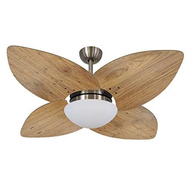 Imagem de Ventilador de Teto Volare Bronze Vidro Fechado Dunamis Pá Rádica Freijó 127V