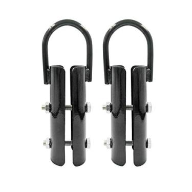 Imagem de Forellfit Grampo de corda de escalada de 3,8 cm, 2 conjuntos de ganchos de fixação de equipamento de treino de corda para escalada em corda, garagem, academia, equipamentos de fitness com mosquetão,