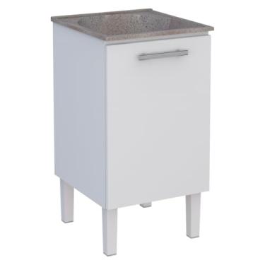 Imagem de Gabinete para Lavanderia em Aço com Tanque Surubim Branco