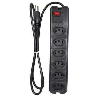 Imagem de Filtro De Linha NTC PTE0206, 6 Tomadas, Preto
