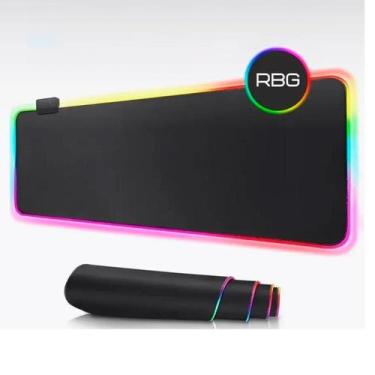 Imagem de Mouse Pad Gamer Borda Led Rgb Grande 80X30Cm Vários Efeitos - Bellator