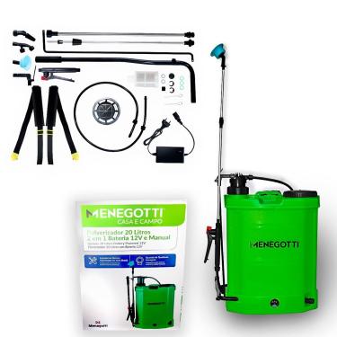 Imagem de Pulverizador Costal Menegotti 2 em 1 Á Bateria 12V e Manual 20L P/Aplicação Defensivos Agrícola - 12V - Á Bateria