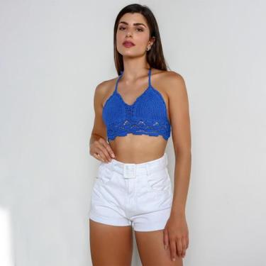 Imagem de Cropped susie croche frente única feminina - Susie Modas, Azul, Único,