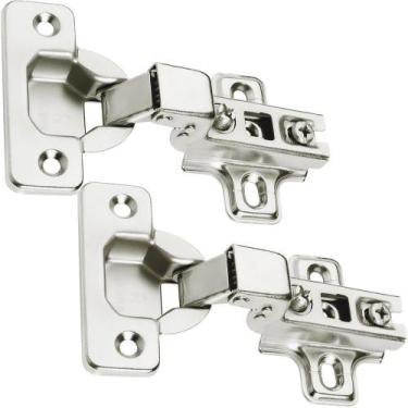 Imagem de Dobradiça Caneco Pressão Curva Porta De Móveis 35Mm 2Pçs - Fácil Negóc