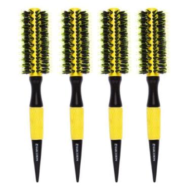 Imagem de Kit 04un escova profissional thermal ceramic yellow m 47mm - marco bon