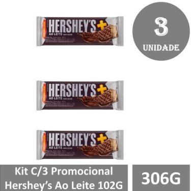 Imagem de Kit C/3 Promocional Hersheys Ao Leite 102G - Hershey's