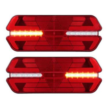 Imagem de Par Lanterna Led Traseira Triplo X Caminhão Carreta Truck Guerra Noma 