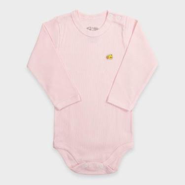 Imagem de Body Infantil Manga Longa em Malha Canelada - Baby Duck, Rosa, 3