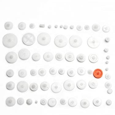 Imagem de Fielect Kit de engrenagens de plástico tipo 64 engrenagens de plástico, coroa de plástico, engrenagem de redução dupla, engrenagem helicoidal para motor DC, brinquedos modelo faça você mesmo, 1 peça