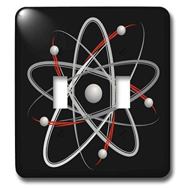 Imagem de 3dRose Interruptor de alternância lsp_24257_2 com símbolo de átomo em bacground preto, multicolorido
