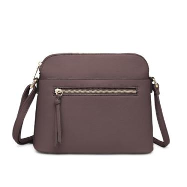 Imagem de LA TERRE Bolsa transversal pequena, bolsa de ombro com zíper e alça ajustável, Lavanda, Small