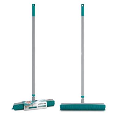 Imagem de Vassoura Emborrachada Multiuso 2 em 1 Flash Limp Remove Pó Cabelos Pelos Água Ideal Para Pisos Azulejos Vidros