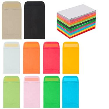Imagem de Envelopes de moedas premium para chaves, envelopes de sementes [5,7 x 8,8 cm] – Pacote com 100 envelopes pequenos coloridos resistentes 5,7 x 7,6 cm com envelopes pequenos seguros, selo de aba completa – Mini envelopes para armazenamento de sementes