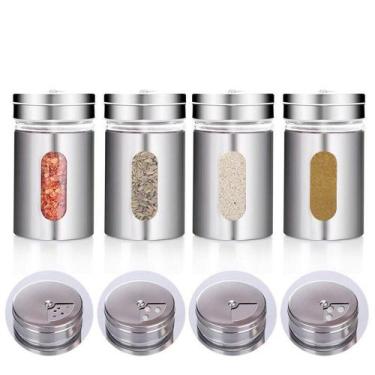 Imagem de Porta Condimentos Aço Inox Saleiro Bares E Restaurantes 8,2 X 5 CM 3 A