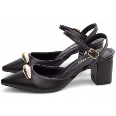 Imagem de Sapato Scarpin Salto Baixo Bico Fino Torricella AVS 692A (Preto, BR, Adulto, Numérico, 38)